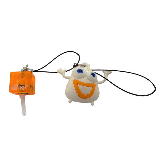 Orange-Romanian Telecom Company- Light Up Charm Keychain and Mascot Clip On - Picture 1 of 2